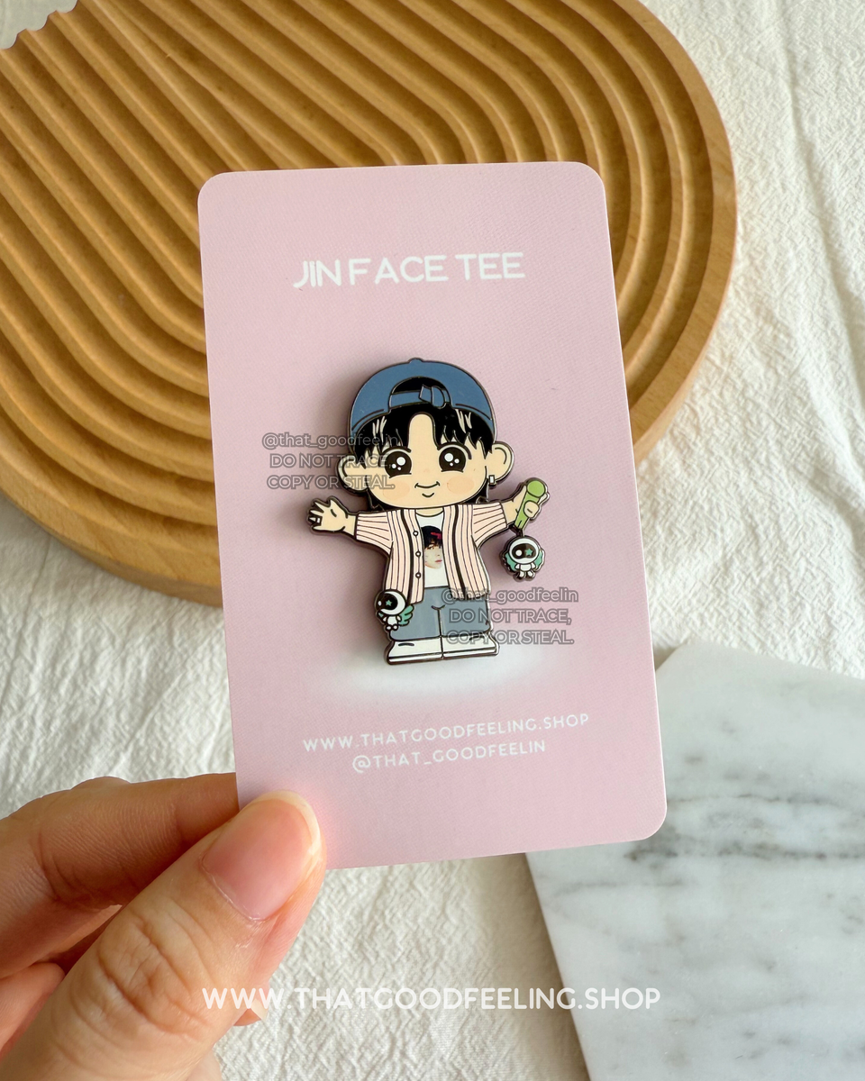 JIN FACE TEE Enamel Pin – That Good Feeling
