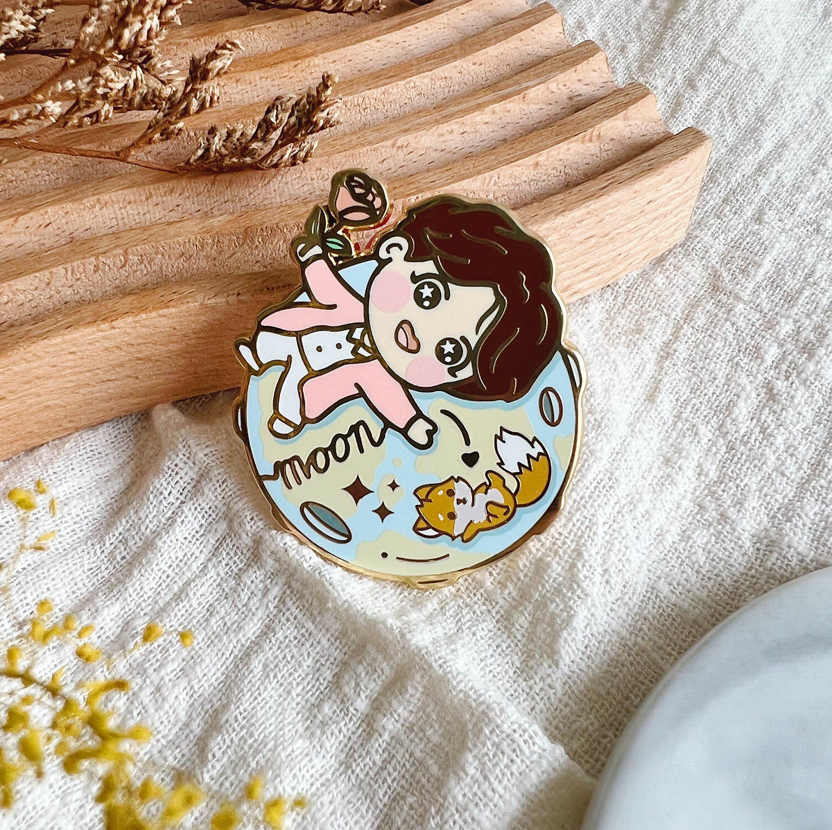 JIN - MOON ENAMEL PIN – That Good Feeling
