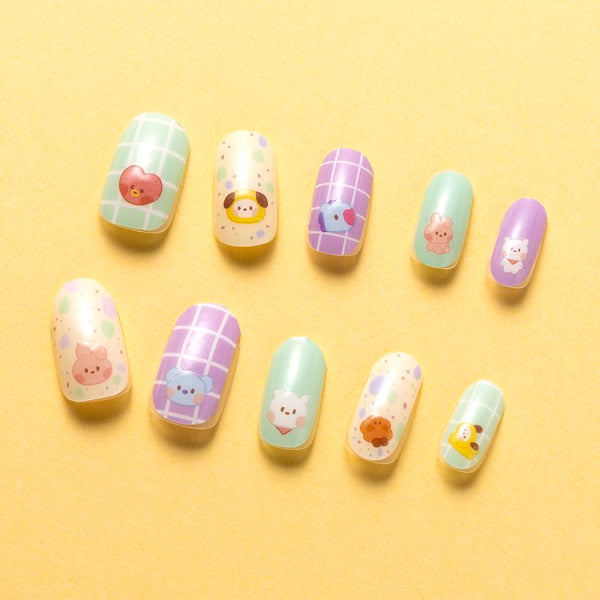 BT21 Line Friends Japan - Baby Buddy Gel Nail Seal (Green Purple)