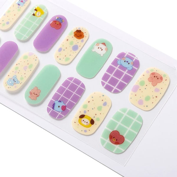 BT21 Line Friends Japan - Baby Buddy Gel Nail Seal (Green Purple)