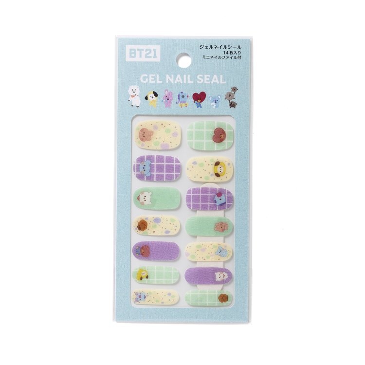 BT21 Line Friends Japan - Baby Buddy Gel Nail Seal (Green Purple)