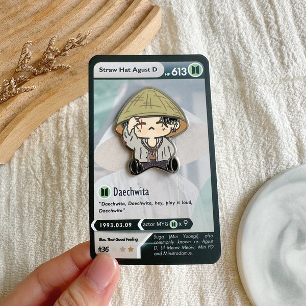 STRAW HAT AGUST D Enamel Pin