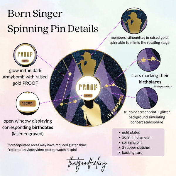 Born Singer Spinning Enamel Pin